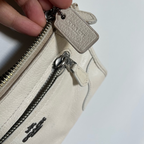 Coach Mickie Leather White Crossbody Chain Mini Purse Small Handbag Off White - Picture 10 of 13